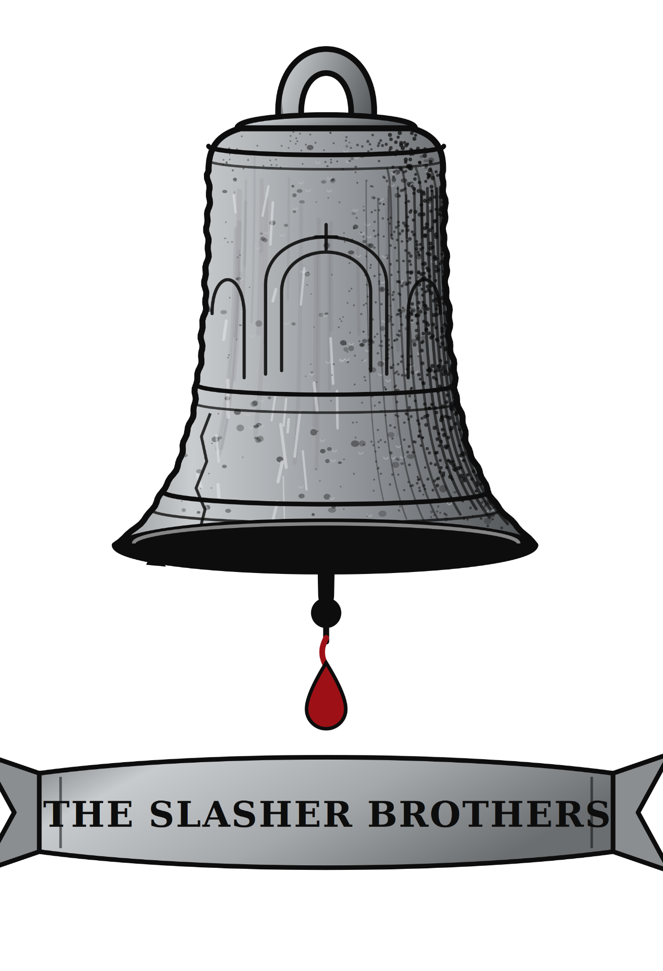 The Slasher Brothers banner bell crest